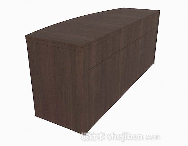 设计本深棕色高档书桌3d模型下载