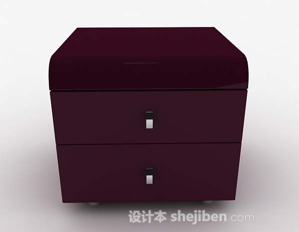 现代风格紫色大气床头柜3d模型下载