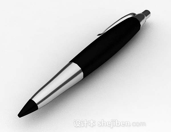 设计本黑灰圆珠笔3d模型下载