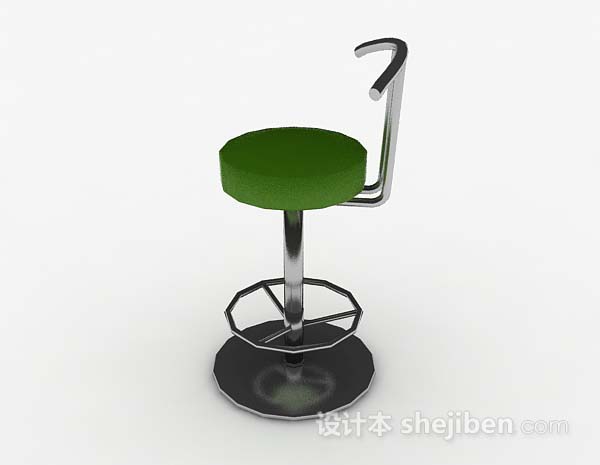免费金属绿色吧台椅3d模型下载
