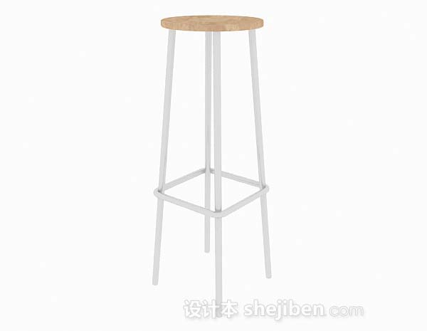 现代风格现代简约木质圆形吧台凳3d模型下载