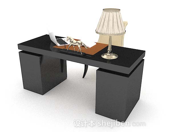 免费简约办公桌椅3d模型下载