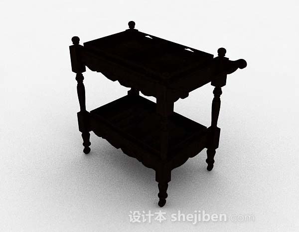 中式风格中式木质小桌子3d模型下载