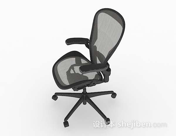 免费现代简单灰色办公椅3d模型下载