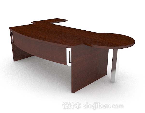 现代风格木质简单长办公桌3d模型下载