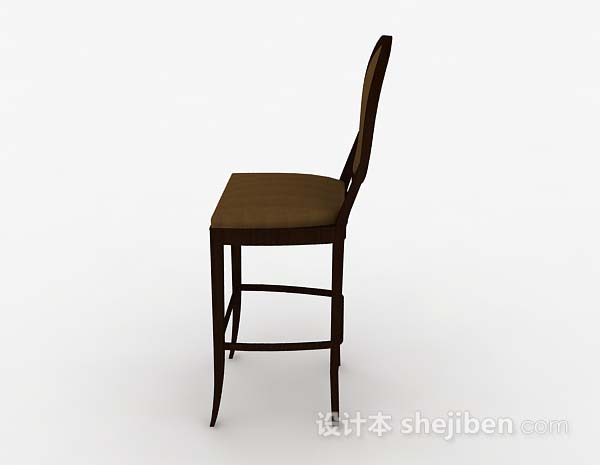 设计本木质棕色高脚休闲椅3d模型下载