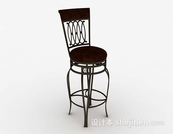 欧式简单吧台椅3d模型下载