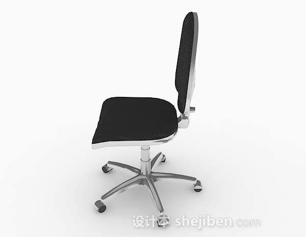 免费轮滑式黑色椅子3d模型下载
