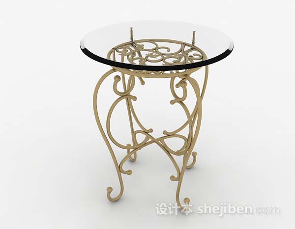 欧式复古玻璃桌子3d模型下载