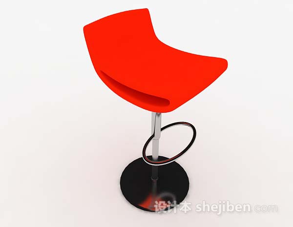 现代风格现代简约红色高脚椅子3d模型下载