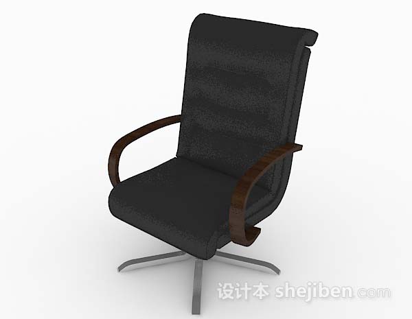 现代风格简单现代黑色办公椅子3d模型下载