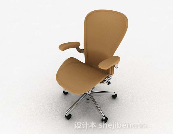 棕色简约办公椅子3d模型下载