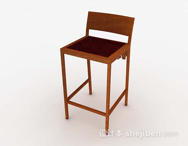 免费木质简约休闲家居椅子3d模型下载