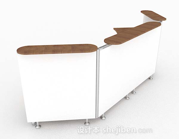 设计本现代简约木质办公桌3d模型下载