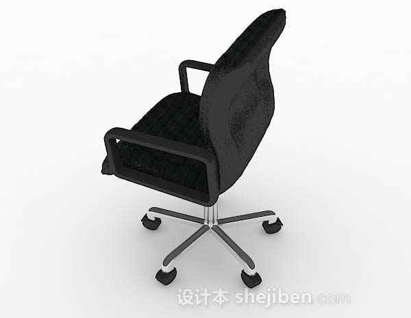 设计本现代简约黑色办公椅子3d模型下载