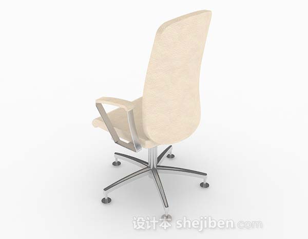 设计本米黄色简单现代办公椅3d模型下载