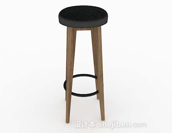 现代风格木质简约吧台凳3d模型下载