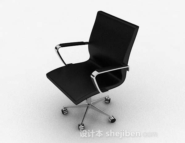 现代风格现代简单黑色办公椅子3d模型下载