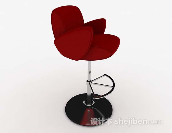 免费红色高脚休闲椅子3d模型下载
