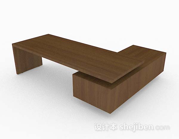 现代风格现代简约棕色书桌3d模型下载