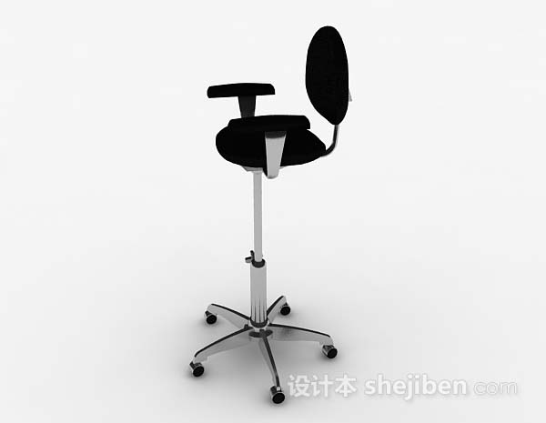 免费黑色休闲高脚椅3d模型下载