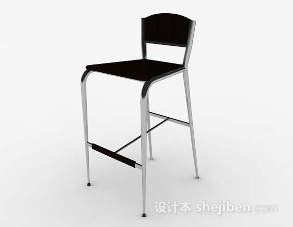 现代风格现代黑色简约吧台椅3d模型下载