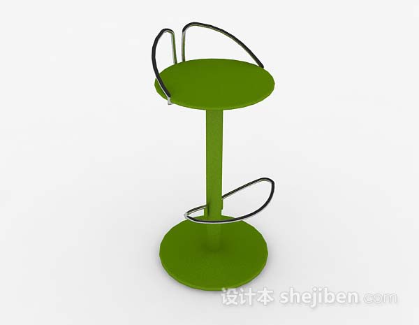 现代绿色简约吧台椅3d模型下载