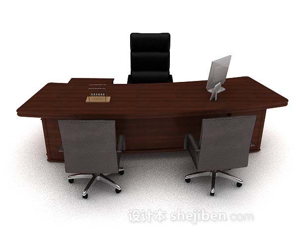 现代风格高档办公桌椅3d模型下载