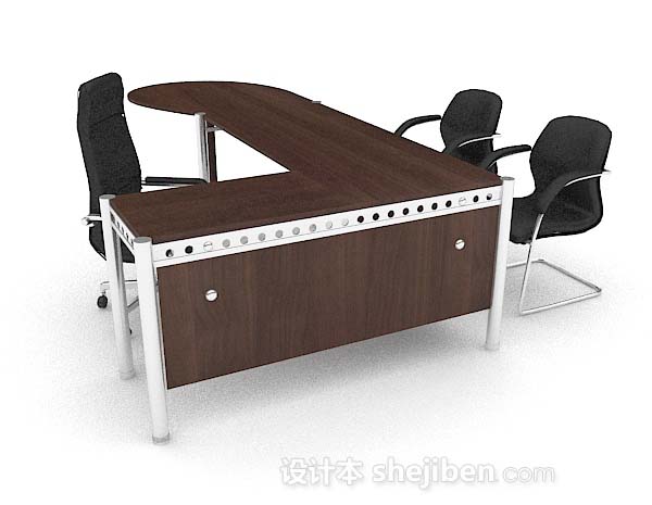 现代风格现代简单办公桌椅3d模型下载
