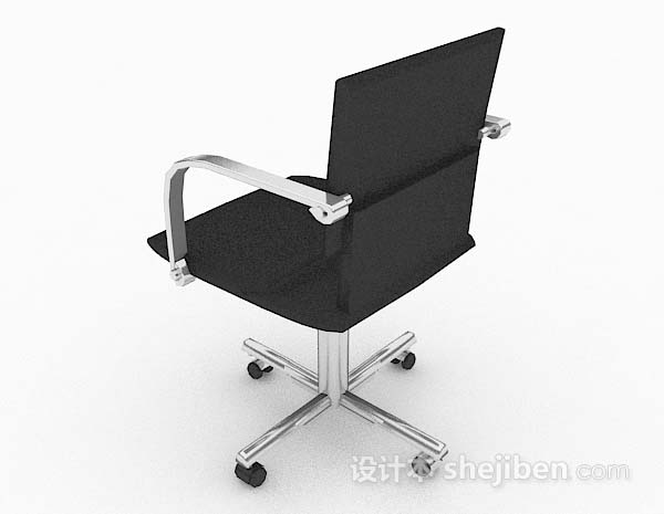 设计本轮滑式黑色办公椅3d模型下载