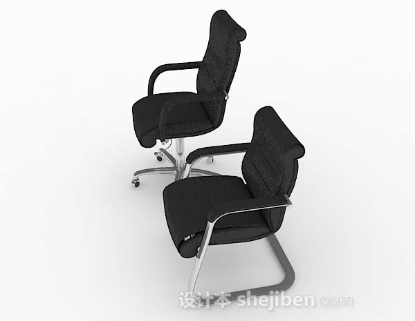 免费黑色简约办公椅3d模型下载