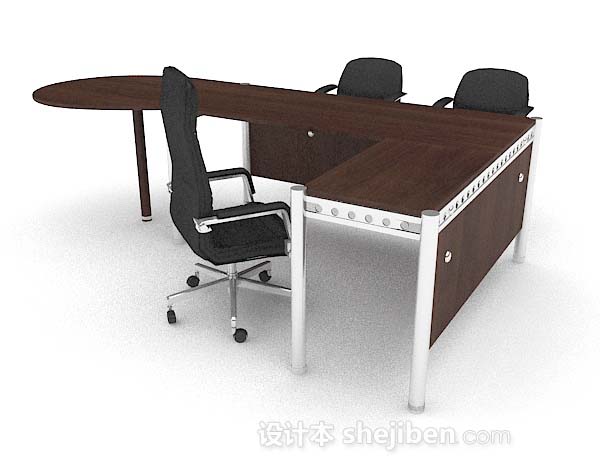 免费现代简单办公桌椅3d模型下载