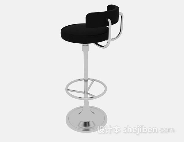 设计本现代金属黑色休闲椅子3d模型下载