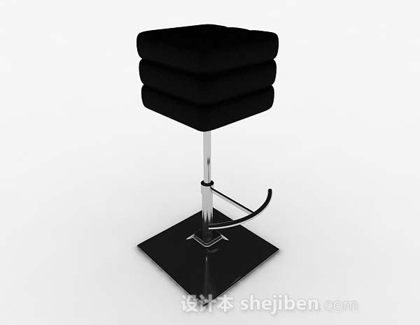 现代风格黑色简约吧台凳子3d模型下载