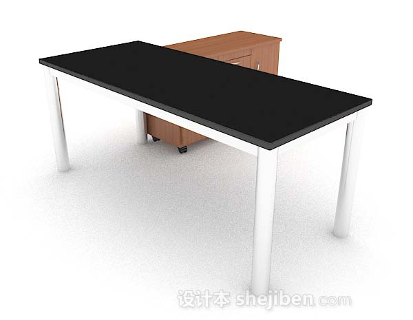 现代风格简单黑色桌子3d模型下载