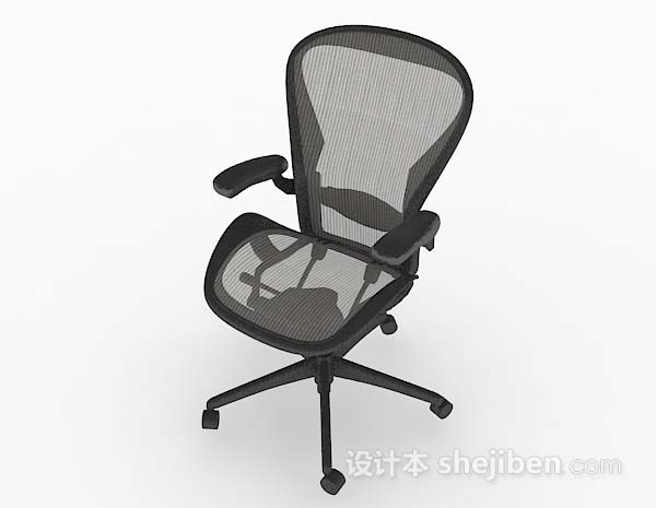 现代风格现代简单灰色办公椅3d模型下载