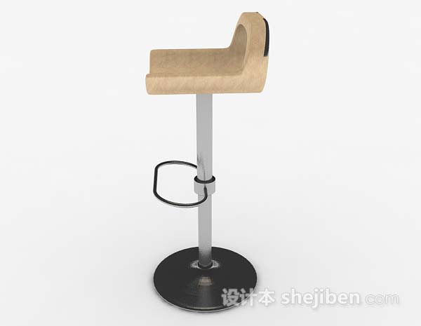 免费现代简约棕色吧台椅3d模型下载