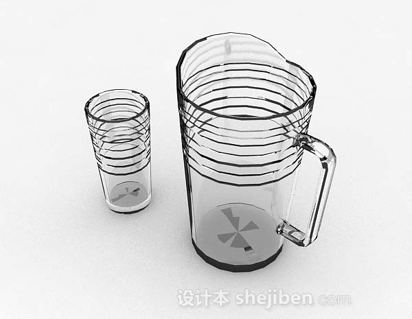 现代风格透明厨房杯具3d模型下载
