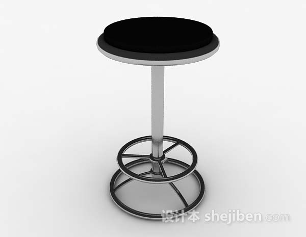 免费现代黑色圆形休闲椅子3d模型下载