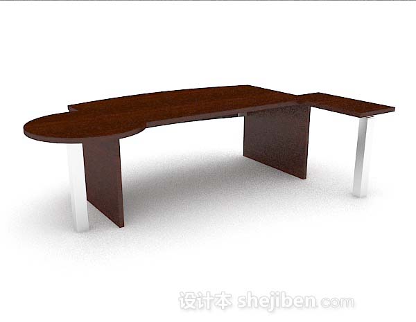 木质简单长办公桌3d模型下载