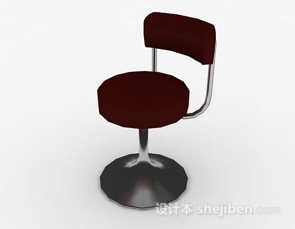 现代风格暗红色家居休闲椅子3d模型下载