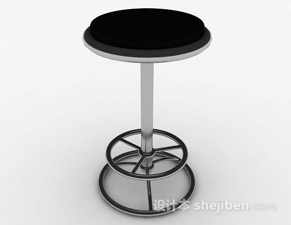 设计本现代黑色圆形休闲椅子3d模型下载