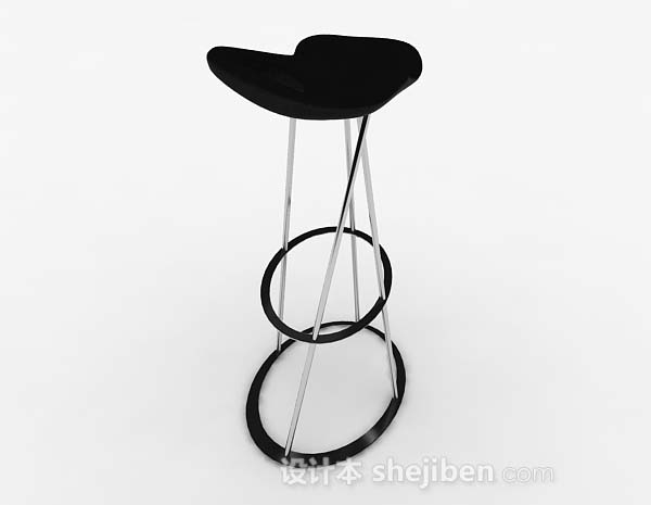 设计本黑色简约个性吧台椅3d模型下载