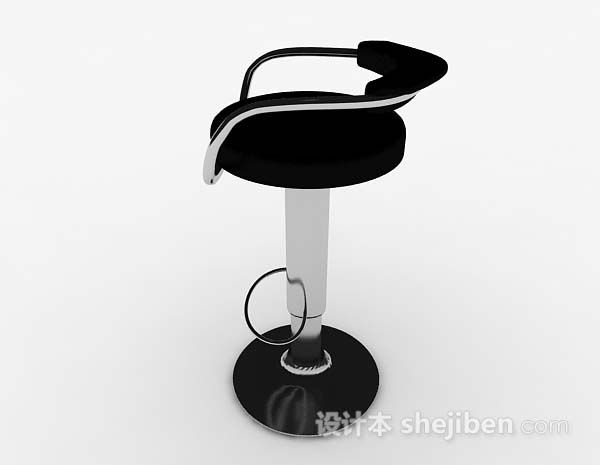 设计本黑色简约现代吧台椅3d模型下载