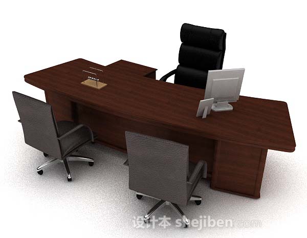 免费高档办公桌椅3d模型下载