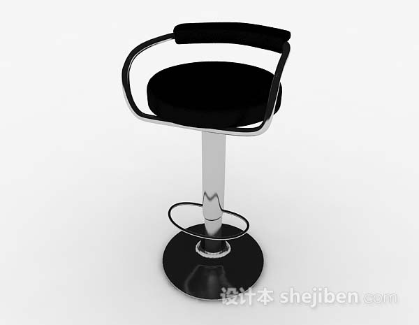 现代风格黑色简约现代吧台椅3d模型下载