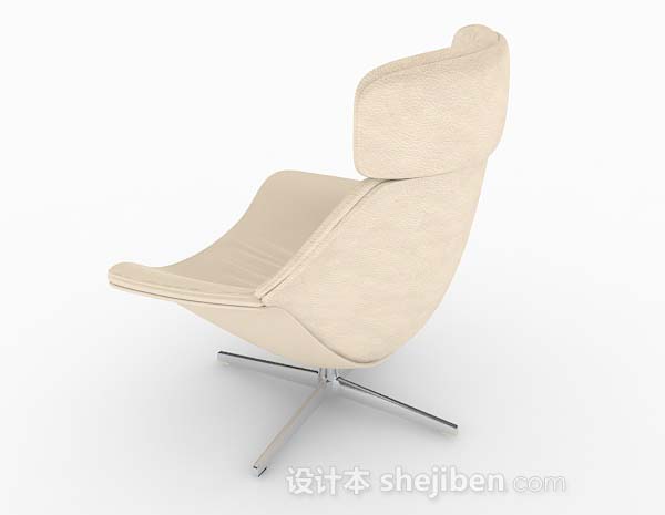 设计本米棕色简约休闲椅子3d模型下载