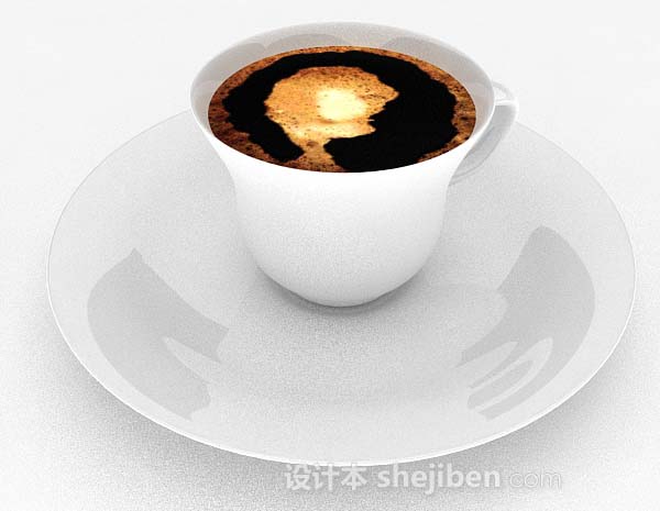 设计本白色咖啡杯子3d模型下载