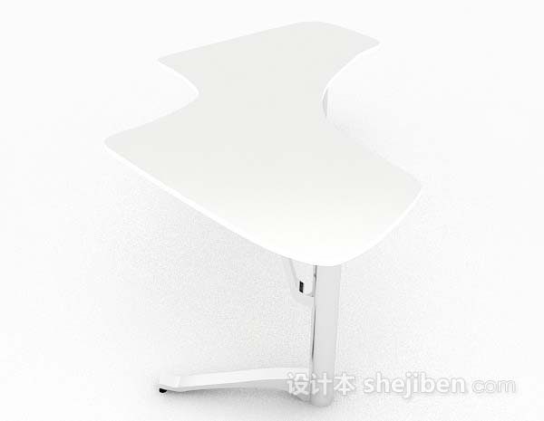 设计本现代简约白色书桌3d模型下载
