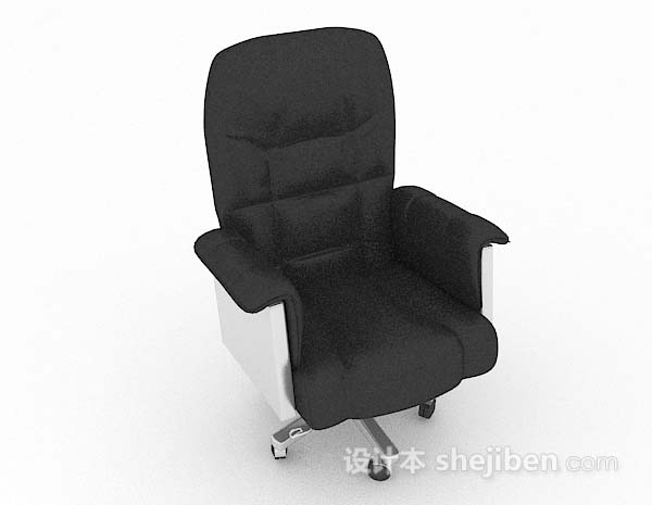 黑色轮滑式办公椅3d模型下载